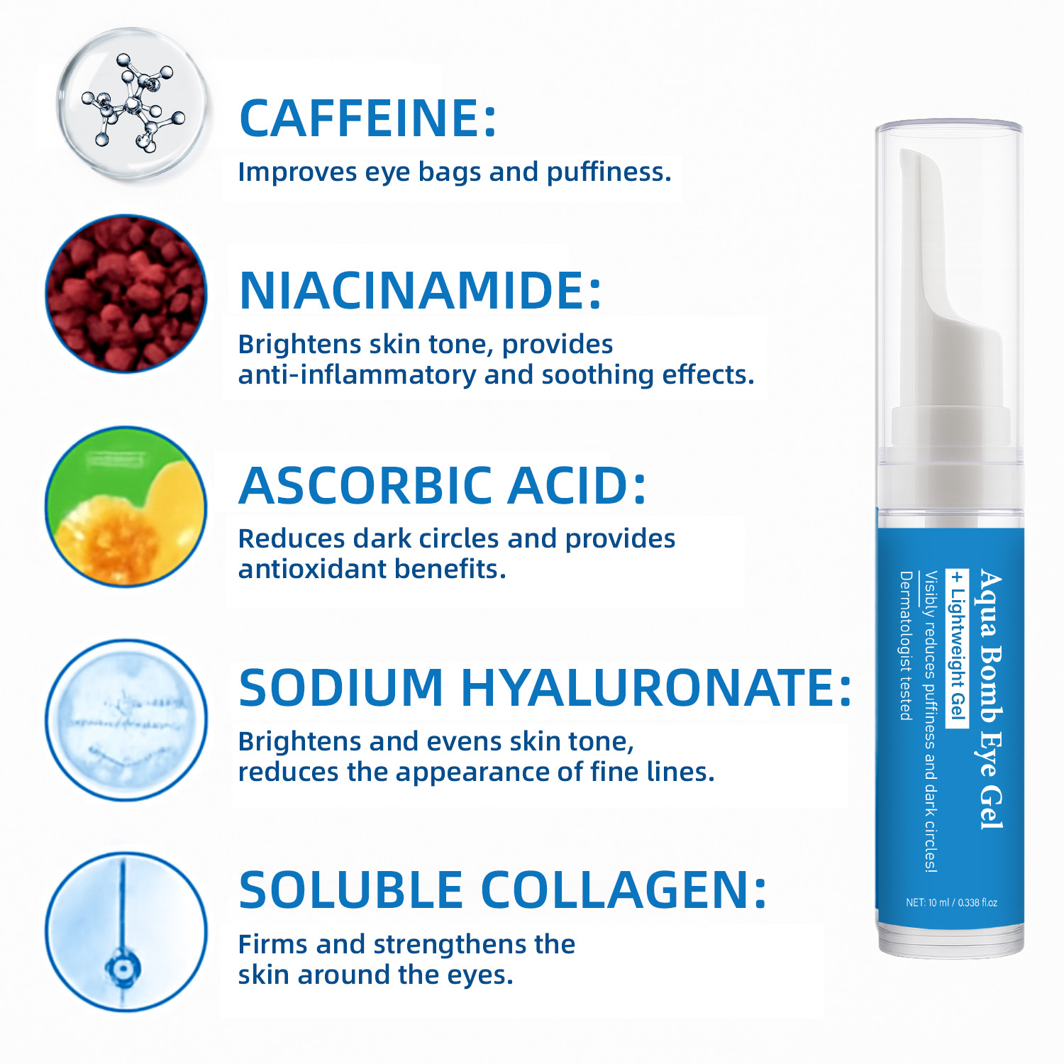 Aqua Cooling Eye Gel Caffeine  - Caffeine Eye Serum review and price